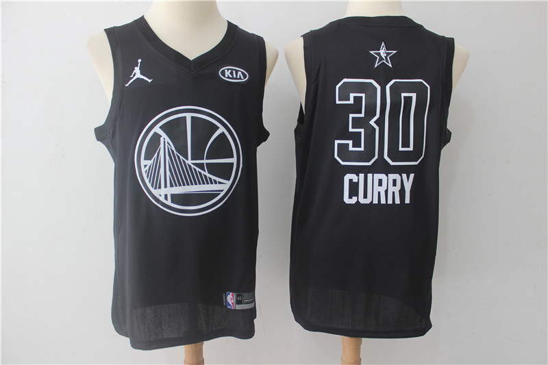 Men Golden State Warriors #30 Curry Black 2108 All Stars NBA Jerseys